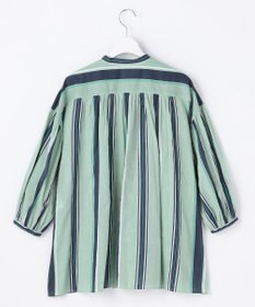 自由区 L 【着映える・涼やか】コットンストライププリントフリル ブラウス