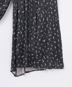 自由区 L 【ウエストゴム・長さ調整可・洗える】ビンテージサテンプリント柄 ガウチョパンツ