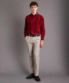 JOSEPH ABBOUD 【ソフトな着心地/I単品羽織にも】 コーデュロイフラワープリント シャツ