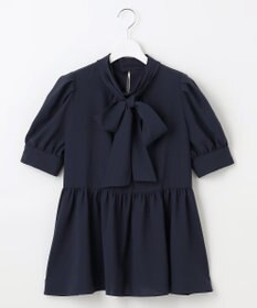 Feroux 【洗える】ペプラム ボウタイブラウス