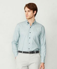 JOSEPH ABBOUD 【オーガニックコットン】JOE COTTON シャンブレーサテンストライプ シャツ