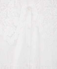 earth music&ecology 【コットン混】レース襟フレアヘムブラウス