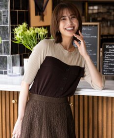 ANY SIS S 【洗える・UVカット】ビスチェ風 ニット