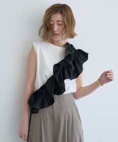 YECCA VECCA コットンスムースノースリーブトップス