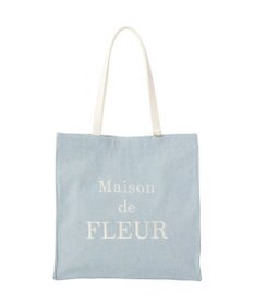 Maison de FLEUR デニムブランドロゴスクエアトートバッグ