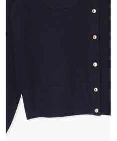 Te chichi 金釦ポケット付きクルーカーディガン
