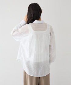 CRAFT STANDARD BOUTIQUE 【2点SET】スカーフ付きシアーストライプシャツ