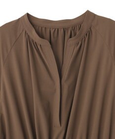 YECCA VECCA <<UVカット>>ドロストギャザー袖ワンピース