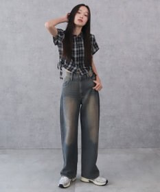 WEGO 【新色追加/美脚/XSSMLサイズ展開】ストレートデニムパンツ