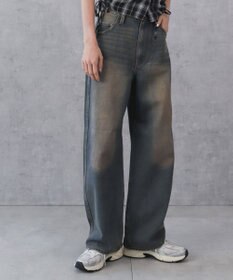 WEGO 【新色追加/美脚/XSSMLサイズ展開】ストレートデニムパンツ