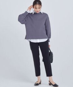 組曲 L 【WEB限定】ベーシックダブルクロス テーパードパンツ