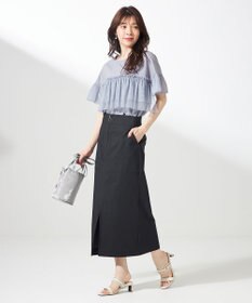 ANY SIS L 【洗える】チュール重ね プルオーバー