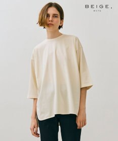 BEIGE， 【BEIGEecru/WEB限定・洗える】JERSEY STITCH / コットンオーバーサイズトップス