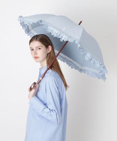 MOONBAT 【遮光/晴雨兼用日傘】POLO RALPH LAUREN(ポロ ラルフローレン) エンブフリル 長傘 遮熱 UV