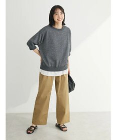 Green Parks ７分袖ラメ裏毛パフプルオーバー