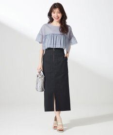 ANY SIS L 【洗える】チュール重ね プルオーバー