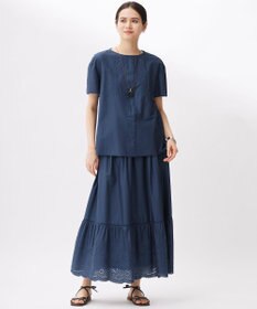 自由区 エンブロイダリーローン Tブラウス