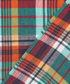 J.PRESS MEN 【J.PRESS ORIGINALS】Indian Madras Regular half Sleeve Shirt / Baggy-Fit