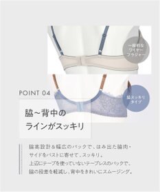 AMPHI ブラジャー 谷間メイク 脇高設計 細身え効果 Gカップまで対応 大きいサイズ 【Glama-Rich グラマリッチ 脇スッキリタイプ】ブラ BYJ603 アンフィ／ワコール