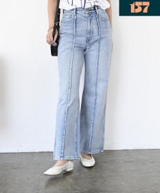 woadblue 【157】HW Semi Wide Flare TUCK Pants デニムパンツ