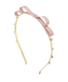 Maison de FLEUR グログランリボンメタルビジューカチューシャ