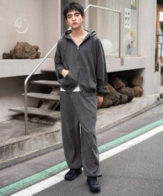 WEGO 【ユニセックス着用ITEM/ウエストゴム/MLサイズ展開】バルーン3Dスウェットパンツ