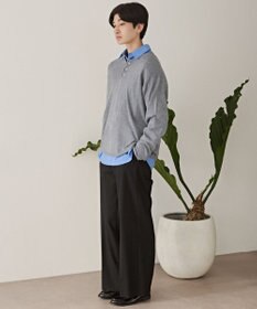 WEGO リングドットヘンリーネックプルオーバー