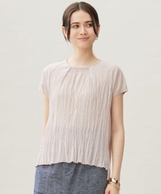 自由区 S 【洗える】ジョーゼットプリーツコンビ カットソー