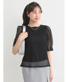 earth music&ecology 袖シアーレースプルオーバー