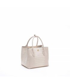 A.D.M.J. 【牛革】クロコ型押しキューブトート21cm(ショルダーストラップ付)