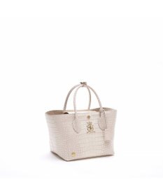 A.D.M.J. 【牛革】クロコ型押しキューブトート21cm(ショルダーストラップ付)