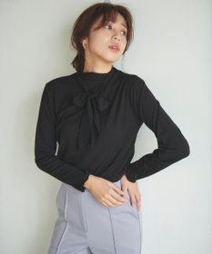 Feroux 【2WAY・洗える】リボンタイシアータートル カットソー