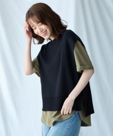 ANY 【洗濯機可】スリットニットベスト