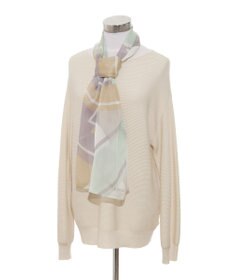 MOONBAT 【シルク100%】フルラ (FURLA) シルクシフォンロングスカーフ アーチロゴ 150cm×35cm