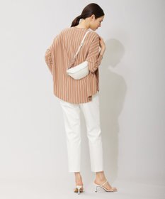 ICB L 【洗える】ヴィスコースワイド ストライプ柄プルオーバー