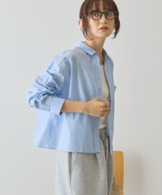 AMERICAN HOLIC 【イージーケア】ショート丈ストライプシャツ