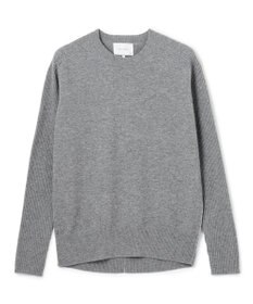 BEIGE， 【洗える】POMPE / ウールカシミヤ配色ラインクルーネックニット