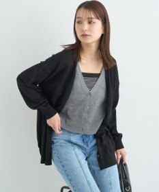 earth music&ecology レイヤード風ニットカーディガン