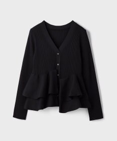 GRACE CONTINENTAL ペプラムニットカーディガン