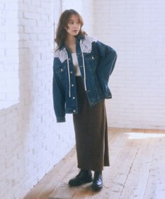 earth music&ecology シャイニーベロアスカート