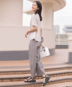J.PRESS LADIES 【洗える】アセテートレーヨンコットンチェック ペプラム ブラウス