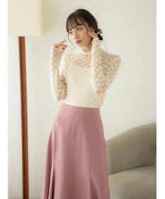 earth music&ecology ハイネックシアーフラワーインナー