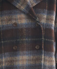 earth music&ecology チェックシャギーコート