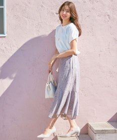 ANY SIS プレーティングジャージーフレンチスリーブ カットソー