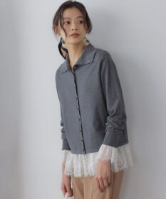 組曲 レースコンビ ロングTシャツ