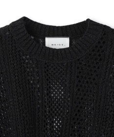 BEIGE， ATACAM / パターンメッシュ ハーフニット