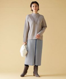 自由区 S 【リバーシブル・セットアップ対応・洗える】レーヨンストレッチリバーシブルニット スカート