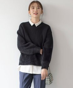 ANY SIS 【洗える】グラデーションフェザー ニット