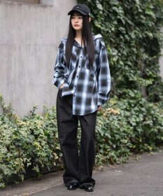 WEGO フードチェックシャツ