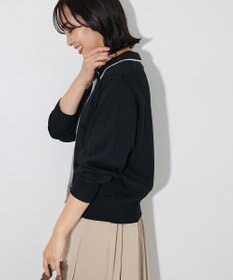 Green Parks ここちニット衿付き配色プルオーバー